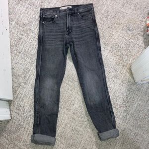 Faded black denim jeans